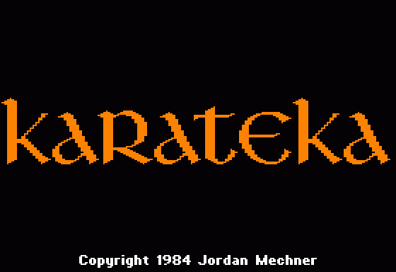 Karateka title screen for Apple II