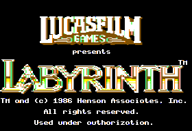 Labyrinth title screen for Apple II
