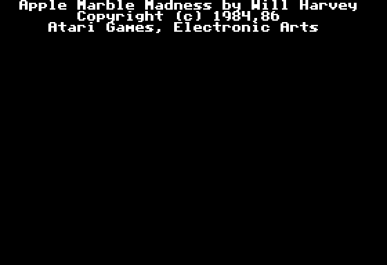 Marble Madness title screen for Apple II