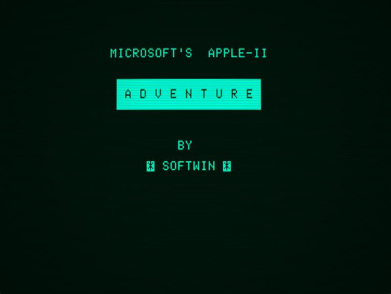 Microsoft Adventure title screen for Apple II