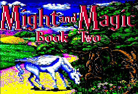 Might and Magic II title screen for Apple II