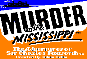 Murder On The Mississippi title screen for Apple II