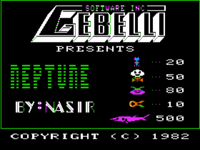 Neptune title screen for Apple II