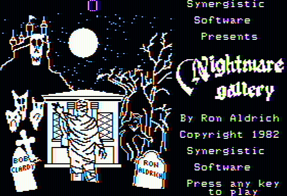 Nightmare Gallery title screen for Apple II
