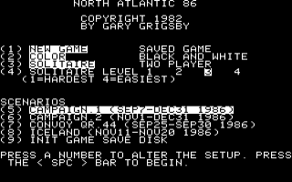 North Atlantic '86 title screen for Apple II