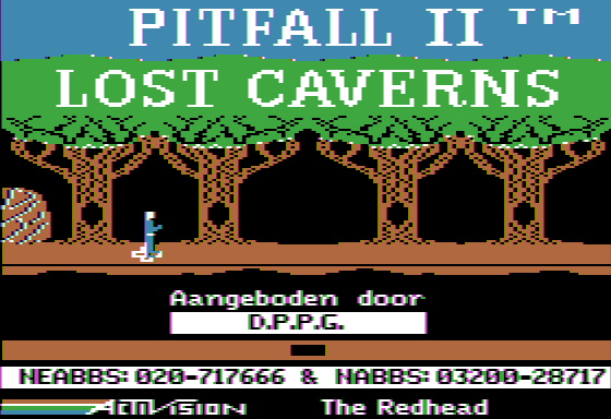 Pitfall II: Lost Caverns title screen for Apple II