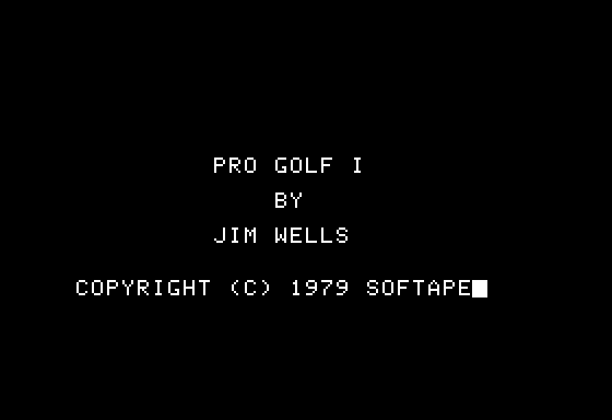 Pro Golf I title screen for Apple II