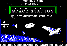Project Space Station title screen for Apple II