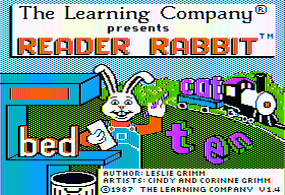 Reader Rabbit title screen for Apple II