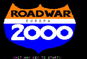 Roadwar 2000 title screen for Apple II