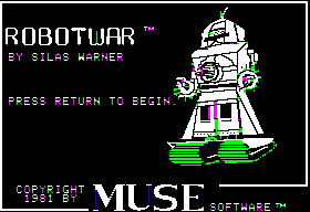 RobotWar title screen for Apple II