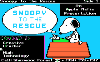 Snoopy to the Rescue title screen for Apple II