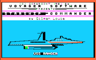 Starship Commander title screen for Apple II