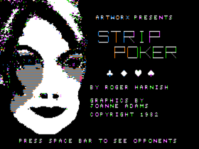 Strip Poker title screen for Apple II