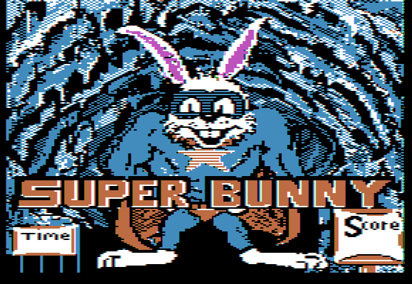 Super Bunny title screen for Apple II