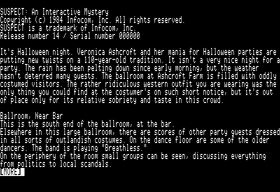Suspect title screen for Apple II