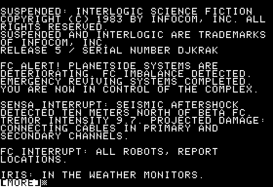 Suspended title screen for Apple II