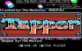 Tapper title screen for Apple II