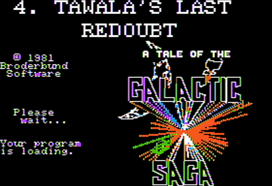 Tawala's Last Redoubt title screen for Apple II