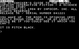 The Hitchhiker's Guide to the Galaxy title screen for Apple II