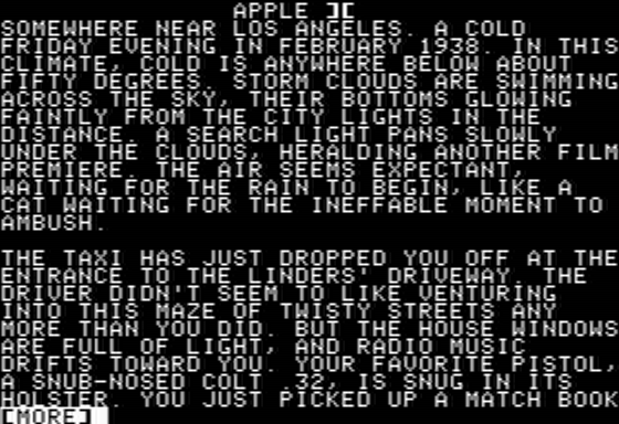 The Witness title screen for Apple II
