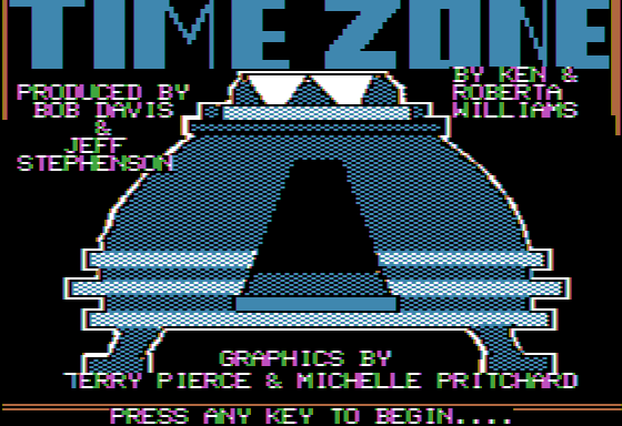 Time Zone title screen for Apple II