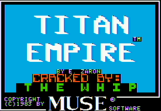 Titan Empire title screen for Apple II