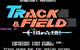 Track & Field title screen for Apple II