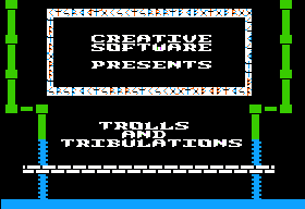 Trolls and Tribulations title screen for Apple II