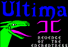 Ultima II: The Revenge of the Enchantress title screen for Apple II