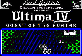 Ultima IV: Quest of the Avatar title screen for Apple II