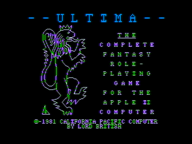 Ultima title screen for Apple II