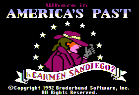 Where in America's Past is Carmen Sandiego? title screen for Apple II