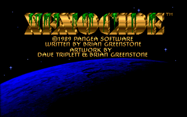 Xenocide title screen for Apple II