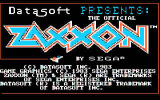 Zaxxon title screen for Apple II