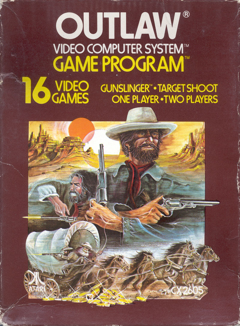 Outlaw box art for Atari 2600