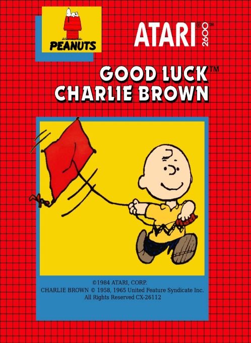 Good Luck Charlie Brown box art for Atari 2600
