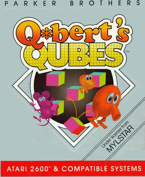 Q*Bert's Qubes box art for Atari 2600