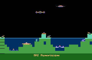 Ocean City Defender title screen for Atari 2600