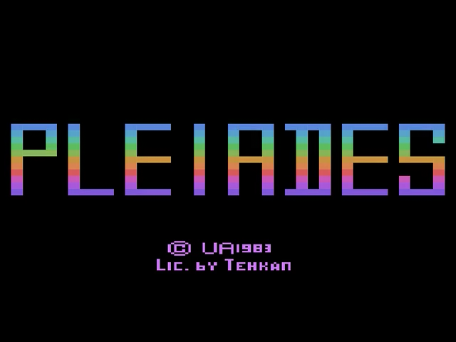 Pleiades [Homebrew] title screen for Atari 2600
