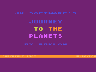 Journey to the Planets title screen for Atari 5200
