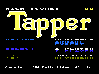 Tapper title screen for Atari 5200
