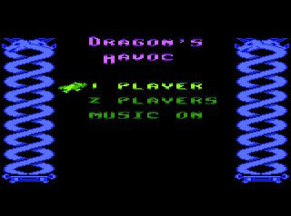 Dragon's Havoc title screen for Atari 7800