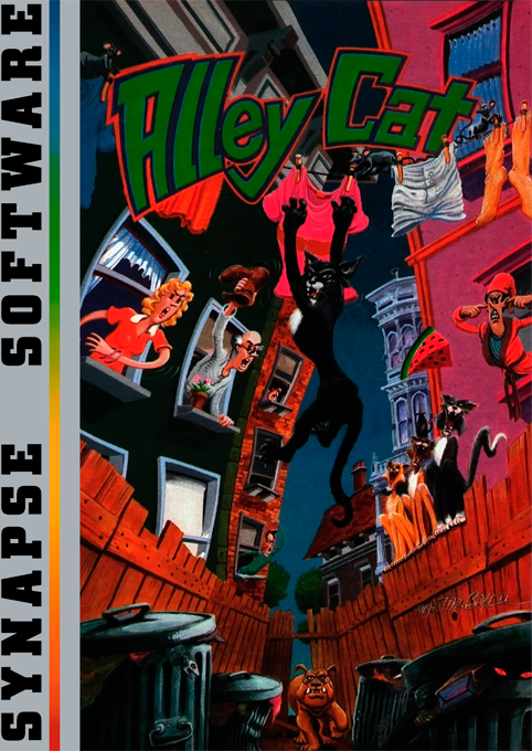 Alley Cat box art for Atari 400
