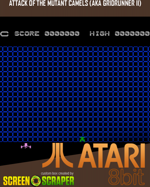 Attack of the Mutant Camels box art for Atari 400