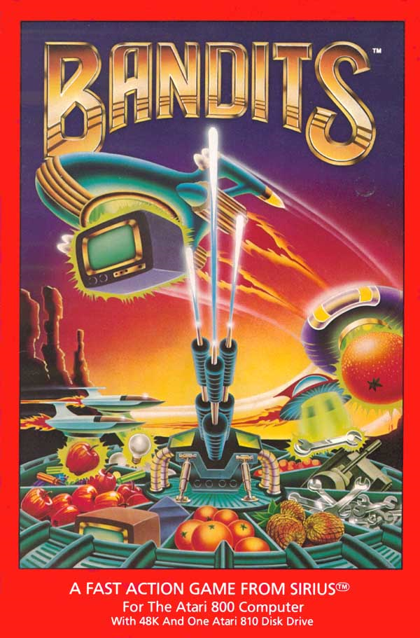 Bandits box art for Atari 400