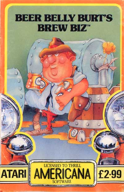 Beer Belly Burt‘s Brew Biz box art for Atari 400