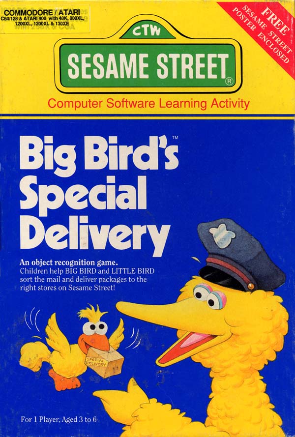 Big Bird's Special Delivery box art for Atari 400