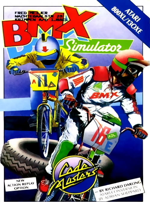 BMX Simulator box art for Atari 400
