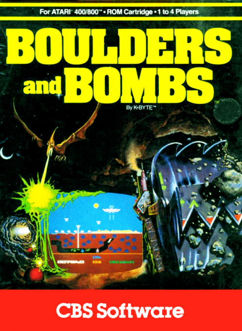Boulders and Bombs box art for Atari 400